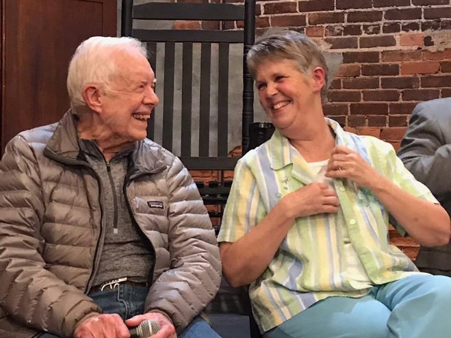 Kim and Jimmy Carter Sitting Together